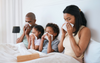 Image of whole family suffering from cold or flu